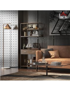 HOMCOM Seven-Shelf Industrial Display Shelf, with Drawers - Brown/Black 838-380V00BN 2