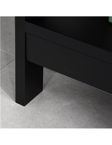 HOMCOM Console Table Side Desk w/ Shelves Drawers Open Top X Support Frame Living Room Hallway Home Office Furniture Black 837-1