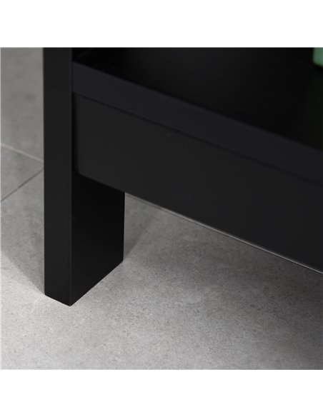 HOMCOM Console Table Side Desk w/ Shelves Drawers Open Top X Support Frame Living Room Hallway Home Office Furniture Black 837-1 - pic 71050 | FastDaddyshop