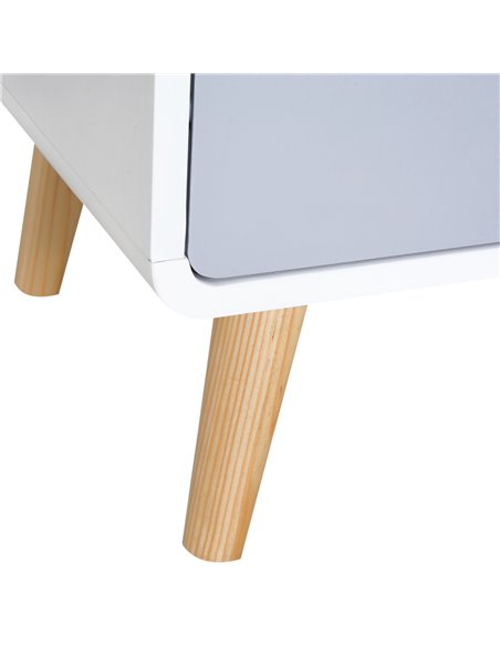 HOMCOM Bedside Cabinet in Scandinavian Design, Storage Nightstand with Drawer, White/Grey/Natural, 40Lx38Wx58H cm 831-197 - pic 71078 | FastDaddyshop