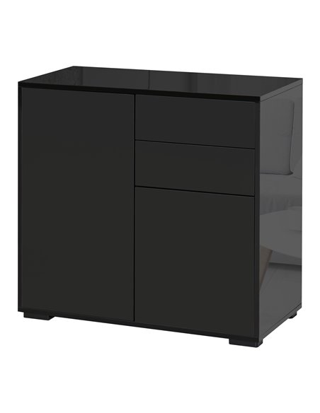 HOMCOM High Gloss Sideboard, Side Cabinet, Push-Open Design with 2 Drawer for Living Room, Bedroom, Black 838-075BK - pic 71089 | FastDaddyshop