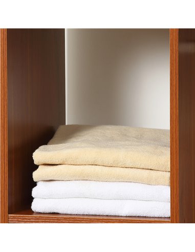HOMCOM Open Wardrobe with Hanging Rail and Storage Shelves w/Wheels Bedroom-Walnut