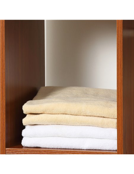 HOMCOM Open Wardrobe with Hanging Rail and Storage Shelves w/Wheels Bedroom-Walnut - pic 7111 | FastDaddyshop