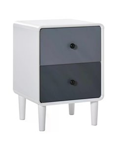HOMCOM Contemporary Side Cabinet Nightstand, Home Storage Organizer with 2 Drawers for Bedroom, Living Room 831-359