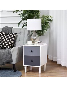 HOMCOM Contemporary Side Cabinet Nightstand, Home Storage Organizer with 2 Drawers for Bedroom, Living Room 831-359 2