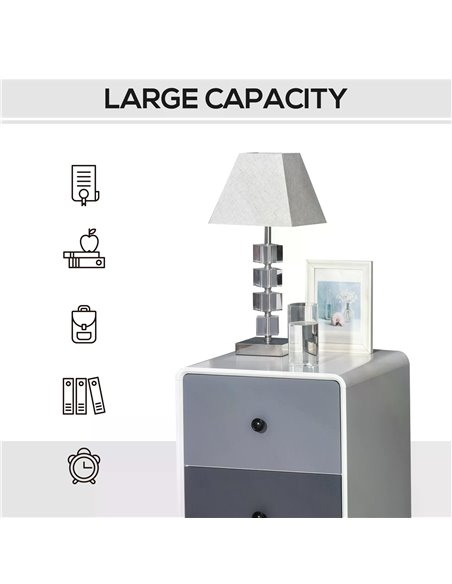 HOMCOM Contemporary Side Cabinet Nightstand, Home Storage Organizer with 2 Drawers for Bedroom, Living Room 831-359 - pic 71128 | FastDaddyshop