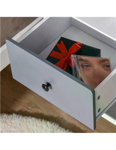 HOMCOM Contemporary Side Cabinet Nightstand, Home Storage Organizer with 2 Drawers for Bedroom, Living Room 831-359