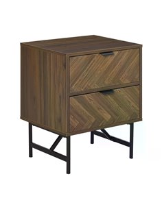 HOMCOM Herringbone Pattern Side Cabinet, Walnut Brown 831-354