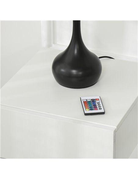 HOMCOM Contemporary Bedside Cabinet with High Gloss Drawers, Nightstand with RGB LED Lighting and Remote, for Bedroom or Living  - pic 71159 | FastDaddyshop