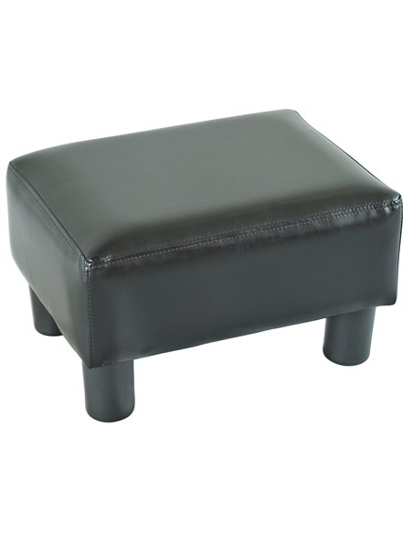 HOMCOM PU Leather Footstool Foot Rest Small Seat Foot Rest Chair Black Home Office with Legs 40 x 30 x 24cm 02-0239 - pic 71161 | FastDaddyshop