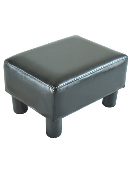 HOMCOM PU Leather Footstool Foot Rest Small Seat Foot Rest Chair Black Home Office with Legs 40 x 30 x 24cm 02-0239 - pic 71166 | FastDaddyshop