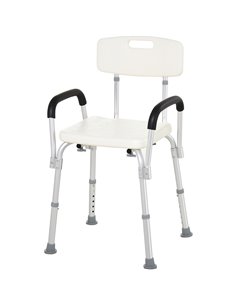 HOMCOM Portable Shower Chair, Adjustable Medical Stool, White 72-0007