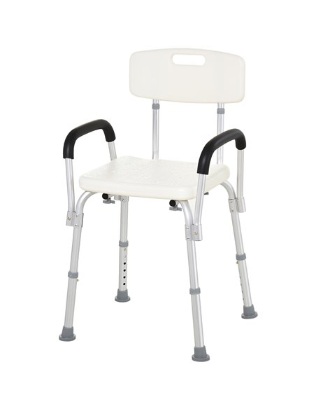 HOMCOM Portable Shower Chair, Adjustable Medical Stool, White 72-0007 - pic 71188 | FastDaddyshop