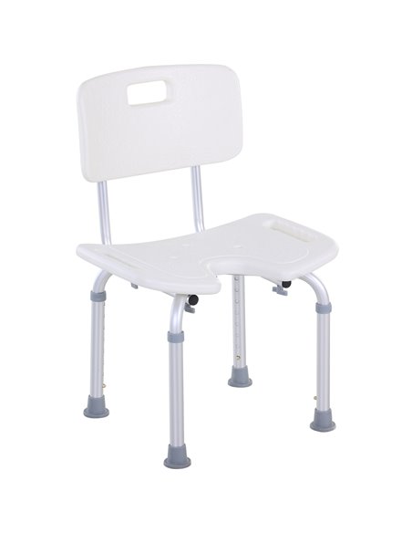 HOMCOM 8-Level Height Adjustable Bath Stool Spa Shower Chair Aluminum w/ Non-Slip Feet and Handle, Load Capacity 136kg 713-046 - pic 71269 | FastDaddyshop