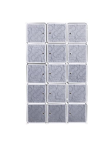 HOMCOM Cube DIY Wardrobe Portable Interlocking Plastic Modular Closet Bedroom Clothes Organiser Storage Cabinet