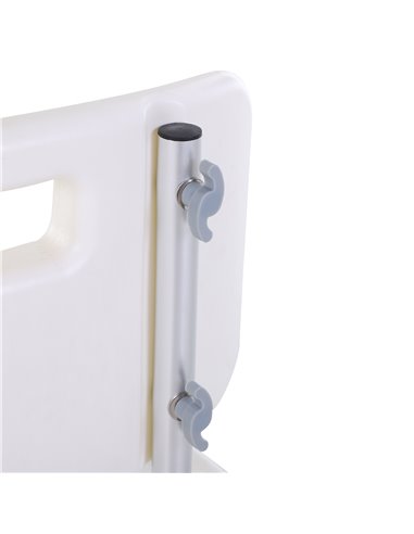 HOMCOM 8-Level Height Adjustable Bath Stool Spa Shower Chair Aluminum w/ Non-Slip Feet and Handle, Load Capacity 136kg 713-046
