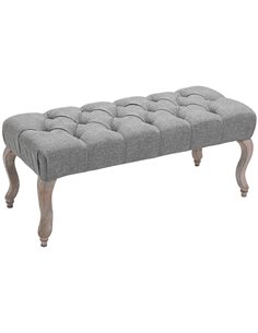 HOMCOM Tufted Upholstered Accent Bench Window Seat Bed End Stool Fabric Ottoman for Living Room, Bedroom, Hallway 838-065