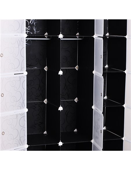 HOMCOM Cube DIY Wardrobe Portable Interlocking Plastic Modular Closet Bedroom Clothes Organiser Storage Cabinet - pic 7128 | FastDaddyshop