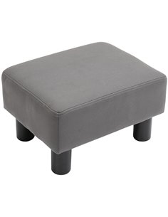 HOMCOM Compact Footstool, Small Foot Rest Chair with Legs for Home Office, 40 x 30 x 24cm, Grey 838-069