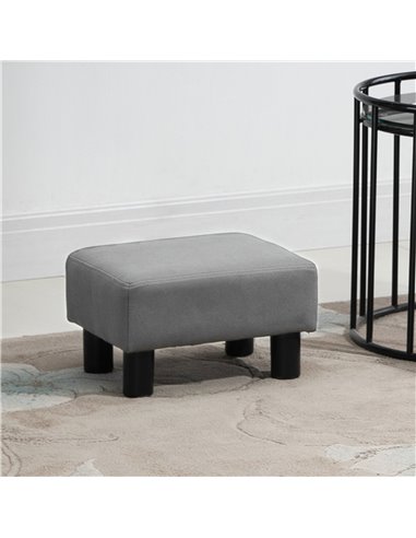 HOMCOM Compact Footstool, Small Foot Rest Chair with Legs for Home Office, 40 x 30 x 24cm, Grey 838-069