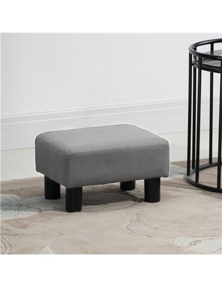 HOMCOM Compact Footstool, Small Foot Rest Chair with Legs for Home Office, 40 x 30 x 24cm, Grey 838-069 - pic 71288 | FastDaddyshop