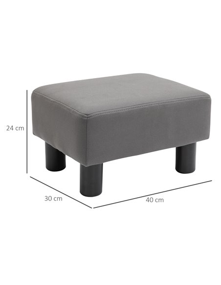 HOMCOM Compact Footstool, Small Foot Rest Chair with Legs for Home Office, 40 x 30 x 24cm, Grey 838-069 - pic 71289 | FastDaddyshop