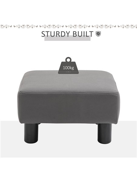 HOMCOM Compact Footstool, Small Foot Rest Chair with Legs for Home Office, 40 x 30 x 24cm, Grey 838-069 - pic 71291 | FastDaddyshop