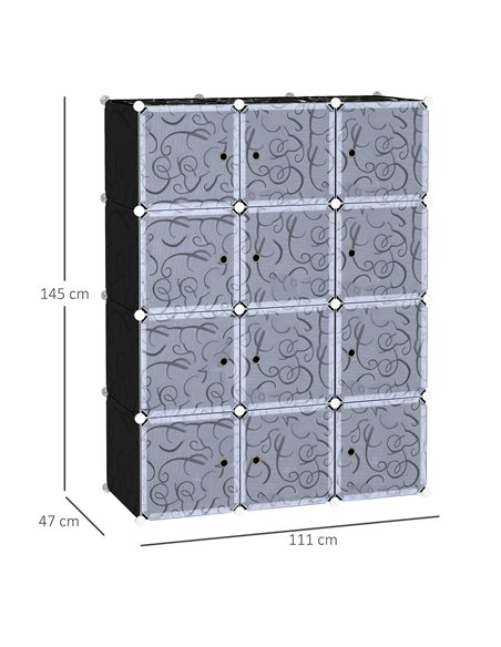 HOMCOM DIY Wardrobe Portable Interlocking Plastic Modular Closet Bedroom Clothes Storage Cabinet Cube Organiser - pic 7130 | FastDaddyshop