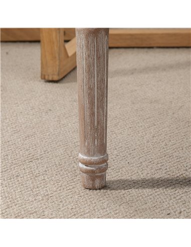HOMCOM Tufted Ottoman Bench, Linen-Touch Fabric Footstool, Upholstered Accent Seat for Lounge, Bedroom, Corridor, Beige 838-160C