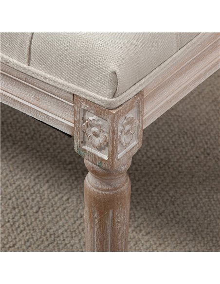 HOMCOM Tufted Ottoman Bench, Linen-Touch Fabric Footstool, Upholstered Accent Seat for Lounge, Bedroom, Corridor, Beige 838-160C - pic 71313 | FastDaddyshop