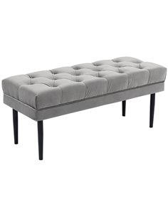 HOMCOM Upholstered Entryway Bench, Button Tufted Window Seat, Accent Stool for Living Room, Bedroom, Hallway, Grey 837-186