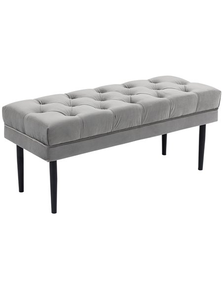 HOMCOM Upholstered Entryway Bench, Button Tufted Window Seat, Accent Stool for Living Room, Bedroom, Hallway, Grey 837-186 - pic 71314 | FastDaddyshop