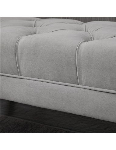 HOMCOM Upholstered Entryway Bench, Button Tufted Window Seat, Accent Stool for Living Room, Bedroom, Hallway, Grey 837-186