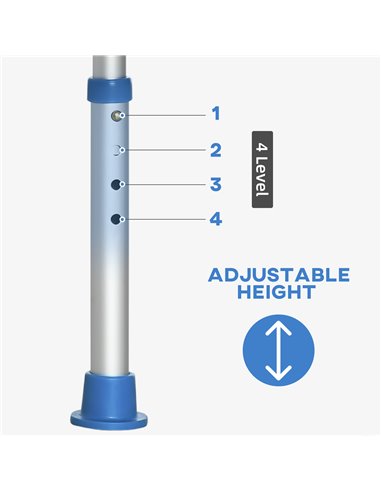 HOMCOM Adjustable Shower Chair, Padded Stool for Elderly & Disabled, Non-slip & Handle, Blue. 713-115BU