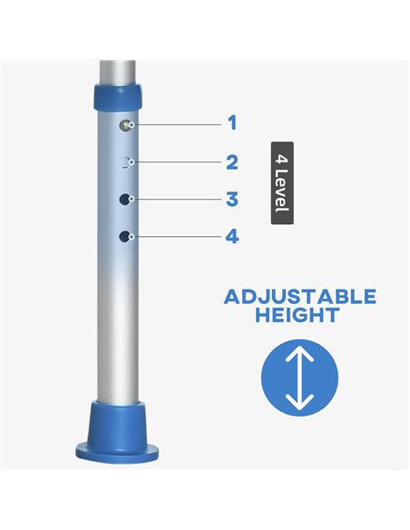 HOMCOM Adjustable Shower Chair, Padded Stool for Elderly & Disabled, Non-slip & Handle, Blue. 713-115BU - pic 71328 | FastDaddyshop