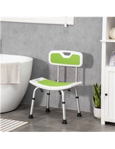 HOMCOM Shower Chair, 6-Level Height Adjustable Shower Stool, Green 713-118V00GN 2