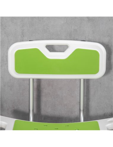 HOMCOM Shower Chair, 6-Level Height Adjustable Shower Stool with Backrest, Curved Seat, Anti-slip Foot Pads, 136kg Capacity, Gre