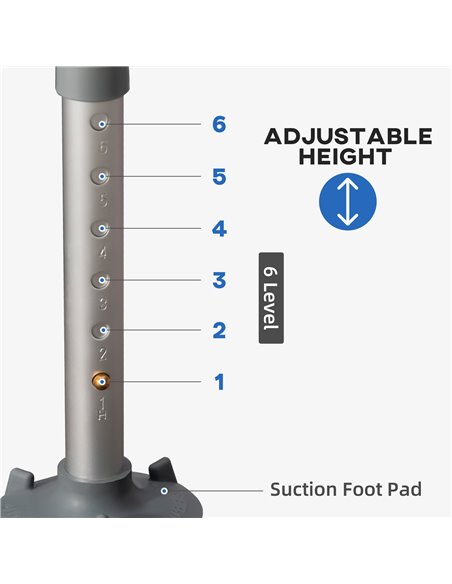 HOMCOM Shower Stools Shower Seat for Elderly and Disabled, EVA Padded, Height Adjustable with Back and Arms, 4 Suction Foot Pads - pic 71347 | FastDaddyshop