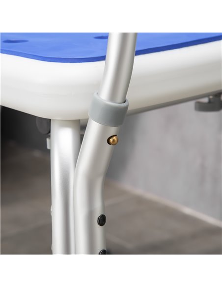 HOMCOM Shower Stools Shower Seat for Elderly and Disabled, EVA Padded, Height Adjustable with Back and Arms, 4 Suction Foot Pads - pic 71349 | FastDaddyshop
