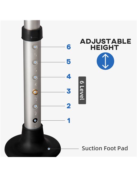 HOMCOM Shower Chair for the Elderly and Disabled, Height Adjustable Shower Stool with Back and Flipped Padded Arms, Suction Foot - pic 71356 | FastDaddyshop