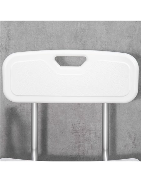HOMCOM Shower Chair for the Elderly and Disabled, Height Adjustable Shower Stool with Back and Flipped Padded Arms, Suction Foot - pic 71357 | FastDaddyshop