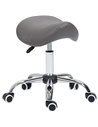 HOMCOM Cosmetic Stool 360° Rotate Height Adjustable Salon Chair, Grey 503-020V70GY