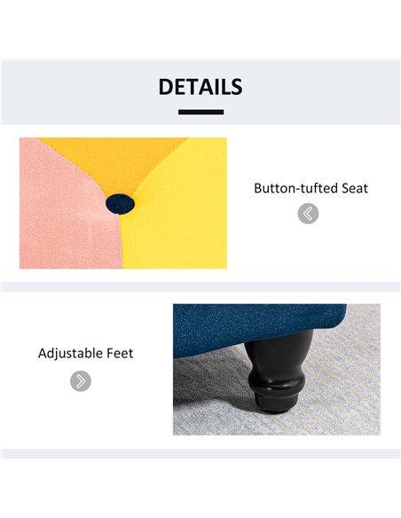 HOMCOM 114 x 47 x 47cm Velvet Storage Ottoman, Button-tufted Footstool Box, Toy Chest with Lid for Living Room, Bedroom, Multico - pic 71409 | FastDaddyshop