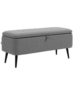 HOMCOM Storage Ottoman with Flip Top, Grey 838-272V70GY