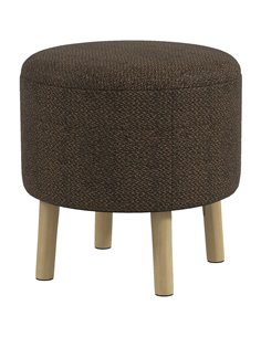 HOMCOM Linen Fabric Ottoman Stool with Storage, Brown 838-437V70CG