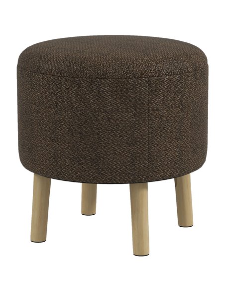 HOMCOM Linen Fabric Ottoman Stool with Storage, Brown 838-437V70CG - pic 71476 | FastDaddyshop