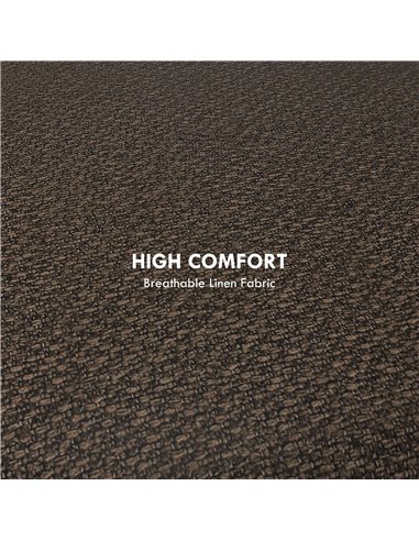 HOMCOM Linen Fabric Ottoman Stool with Storage, Brown 838-437V70CG