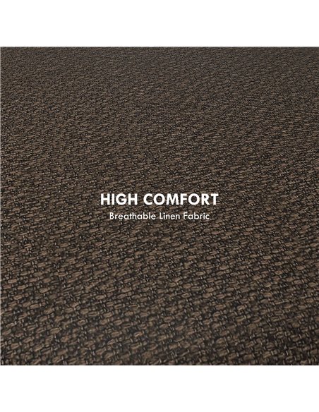 HOMCOM Linen Fabric Ottoman Stool with Storage, Brown 838-437V70CG - pic 71480 | FastDaddyshop