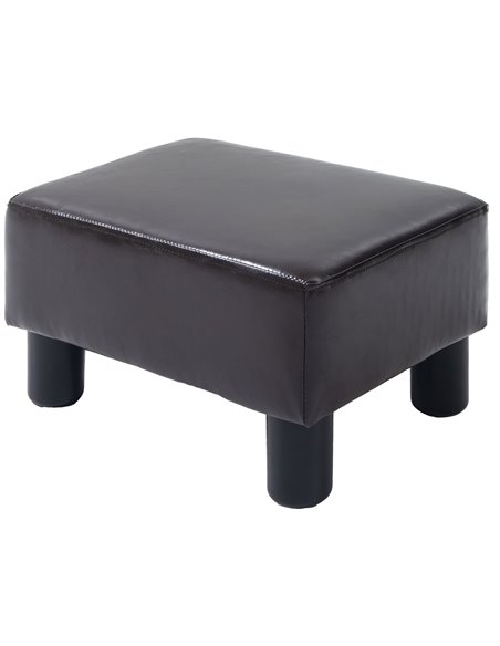 HOMCOM Ottoman Cube Footstool, PU Leather with 4 Plastic Legs, Black 833-666V75BN - pic 71503 | FastDaddyshop