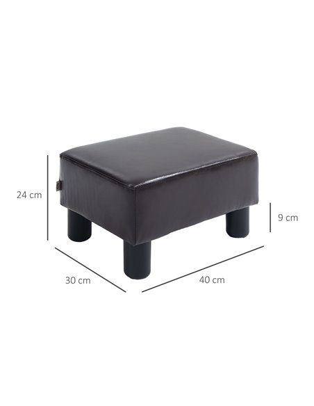 HOMCOM Ottoman Cube Footstool, PU Leather with 4 Plastic Legs, Versatile Furniture for Living Room, 45L x 45W x 45H cm, Black 83 - pic 71505 | FastDaddyshop